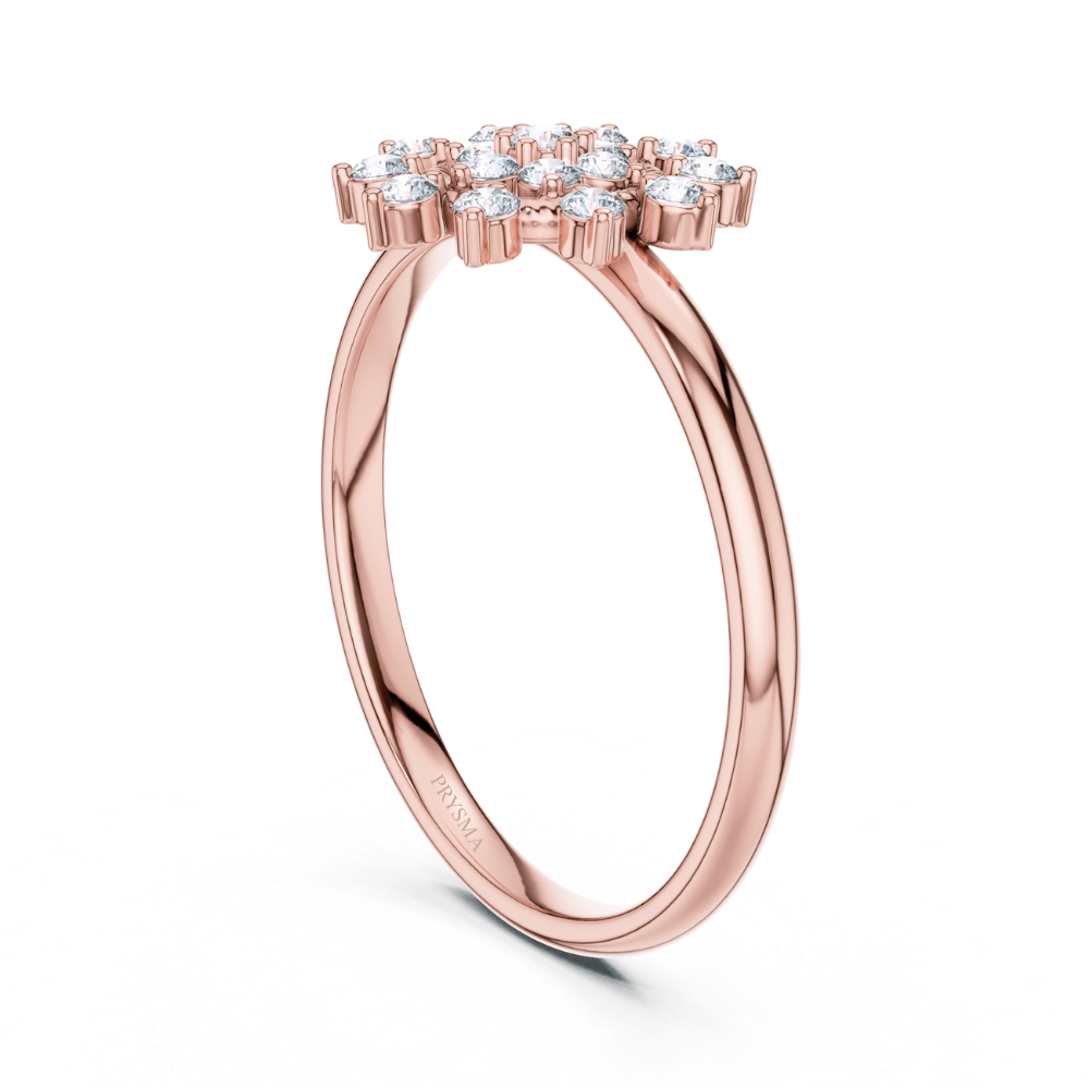 Radiant Halo Sunflower Diamond Ring