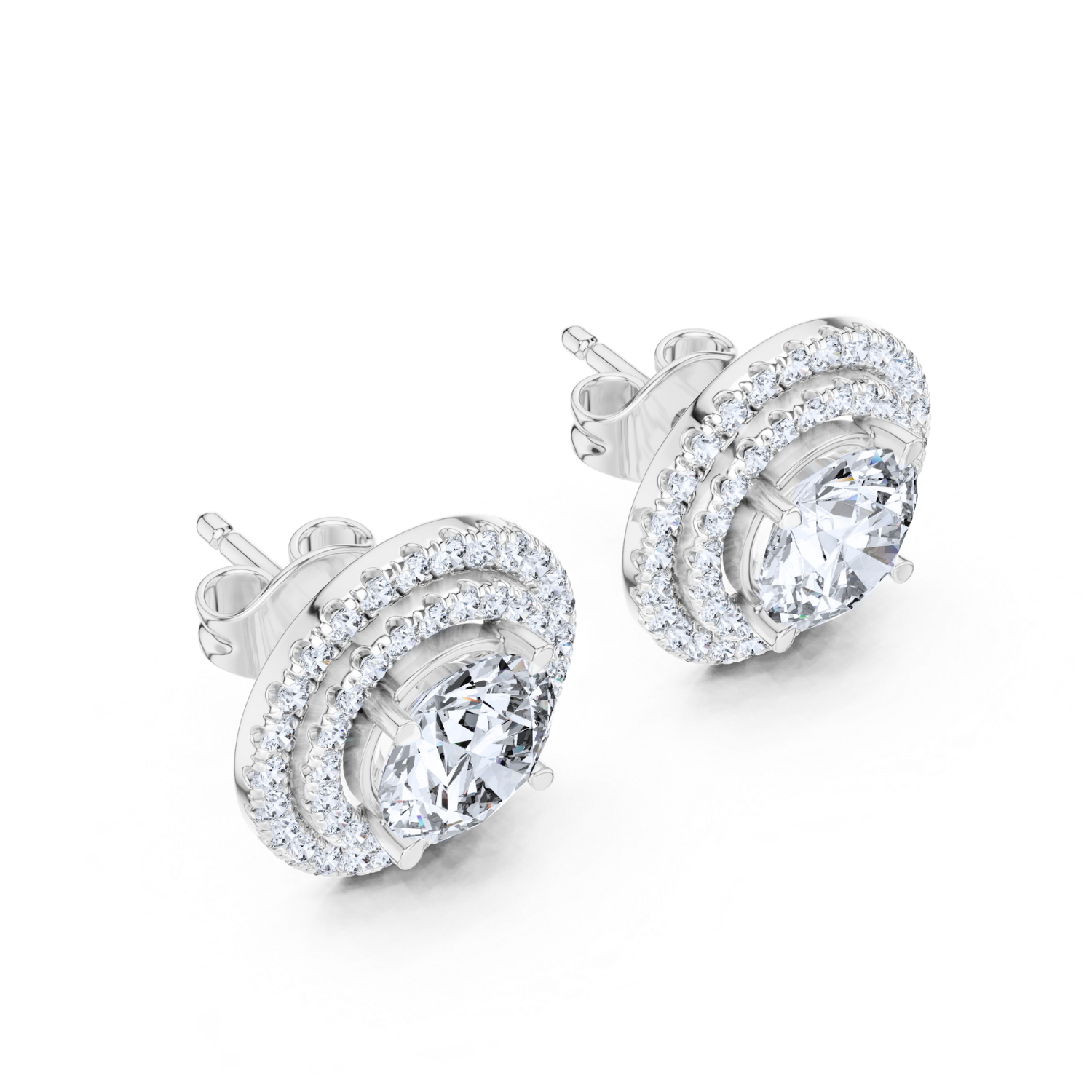 Eternal Brilliance Double Halo Diamond Studs
