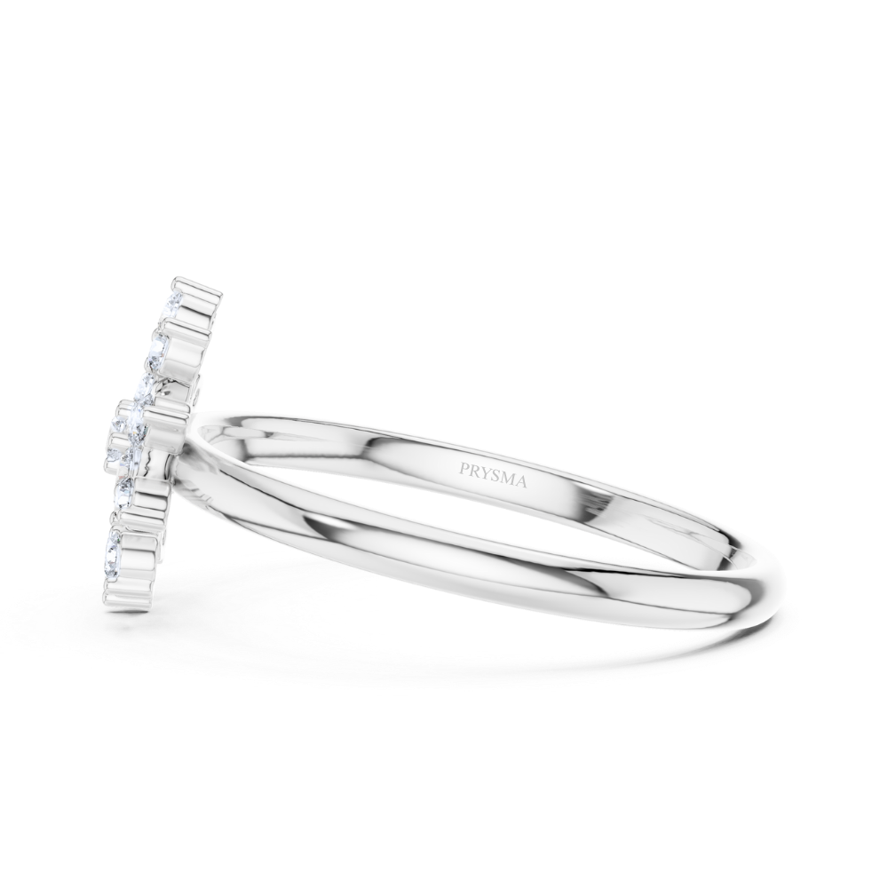Radiant Halo Sunflower Diamond Ring