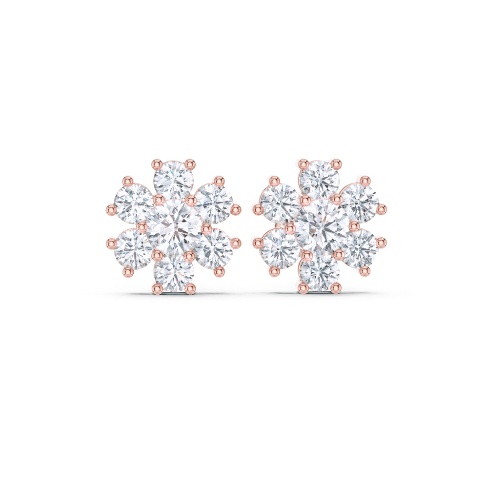 Celeste Cluster Diamond Flower Studs