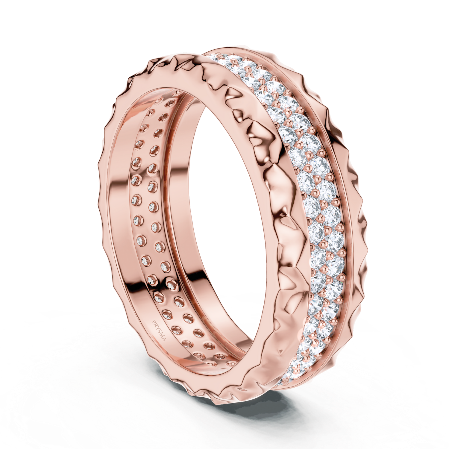 Luxury Diamond Pave Band With Textured Edge