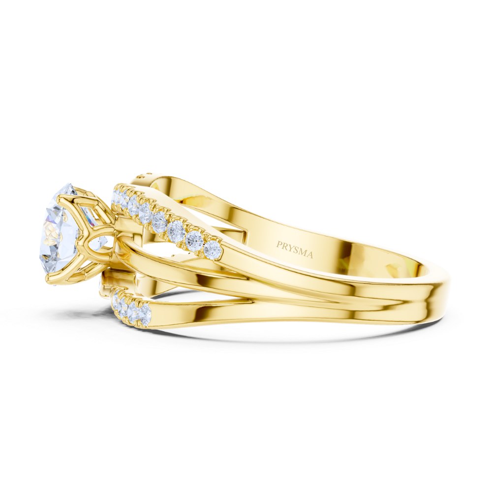 Radiant Split Shank Diamond Ring