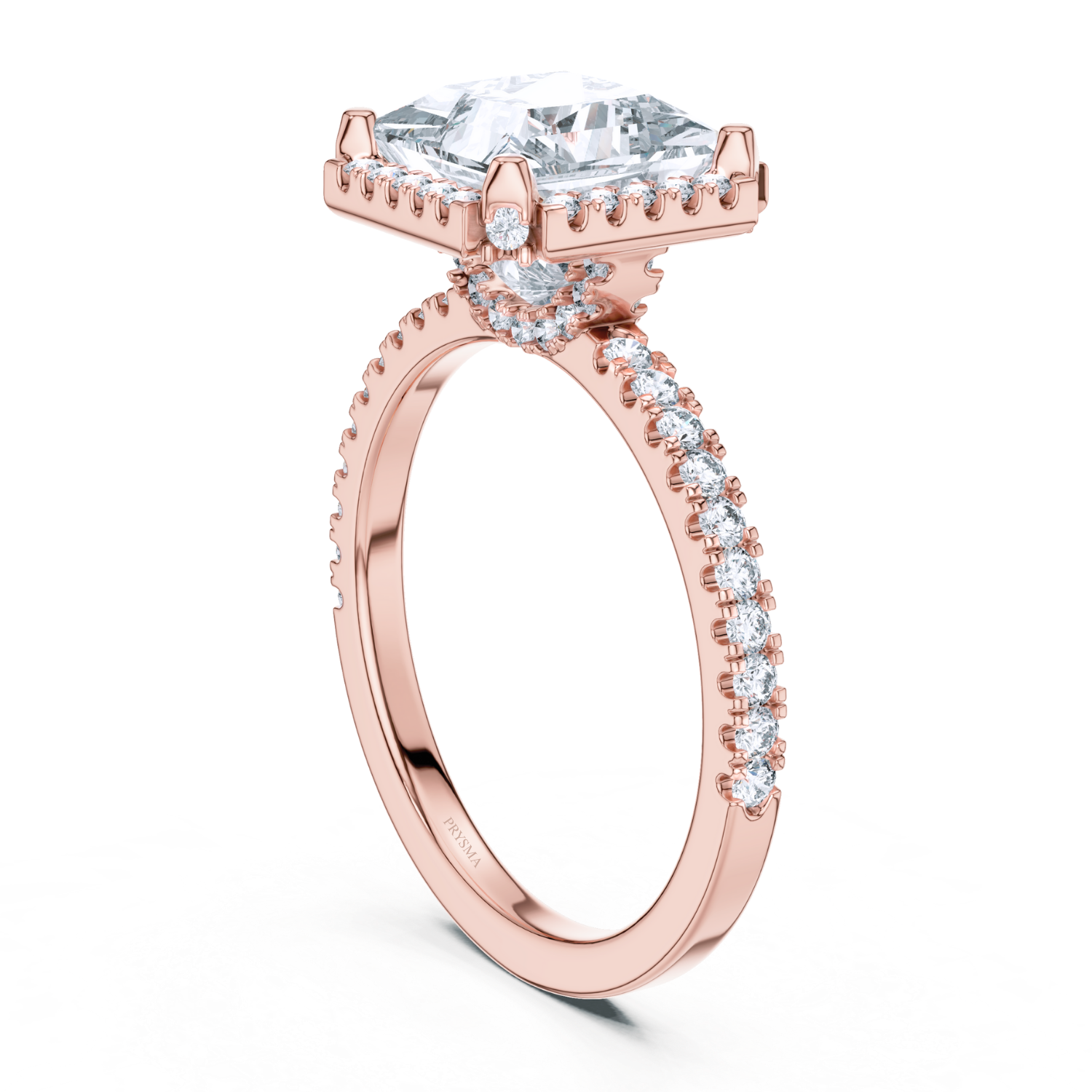 Royal Radiance Princess-Cut Halo Diamond Ring