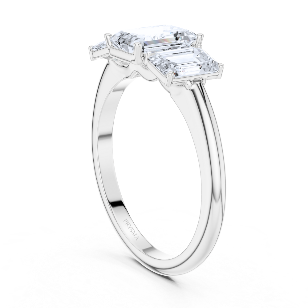 Regal Emerald-Cut Trilogy Ring