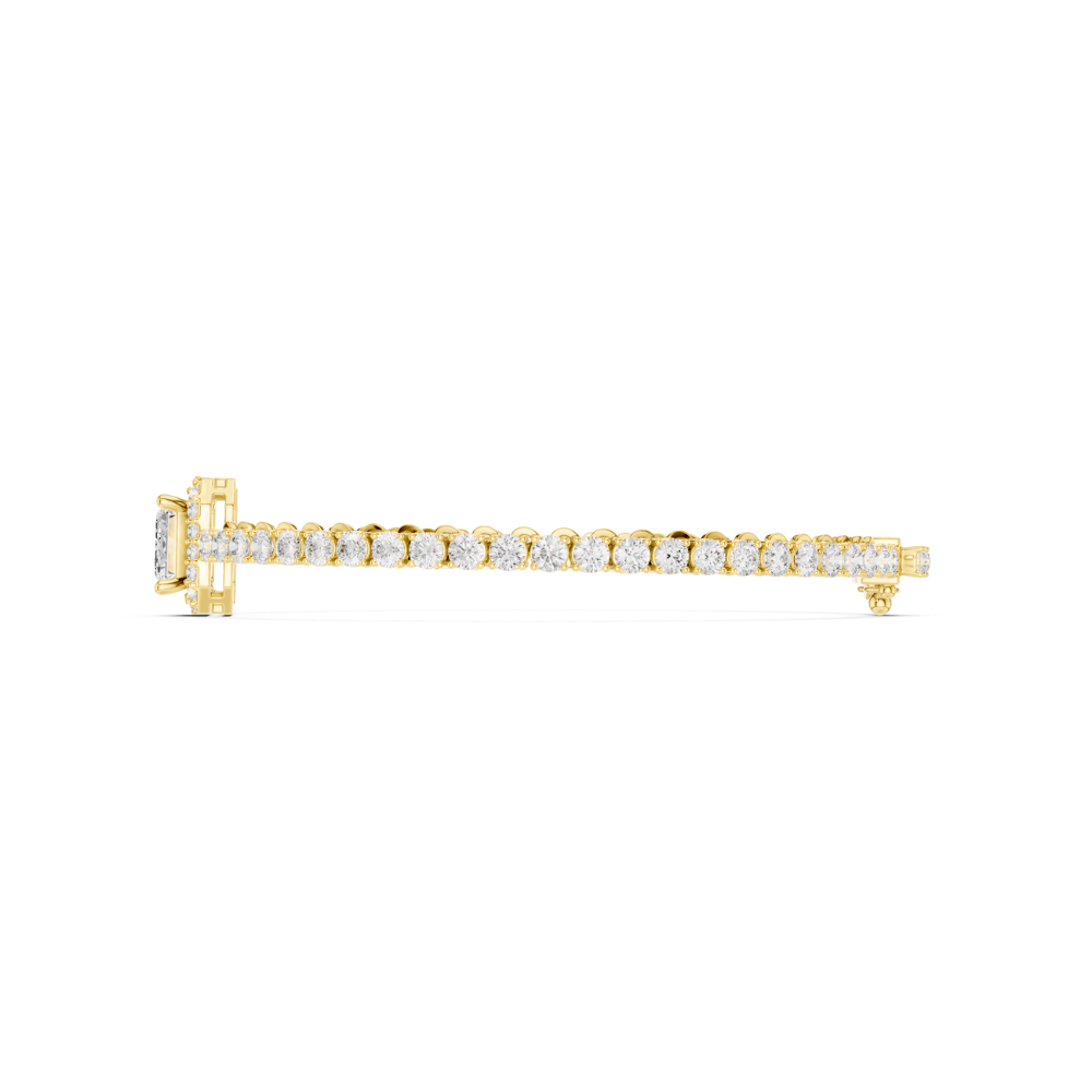 Solara Emerald-Cut Halo Diamond Bracelet