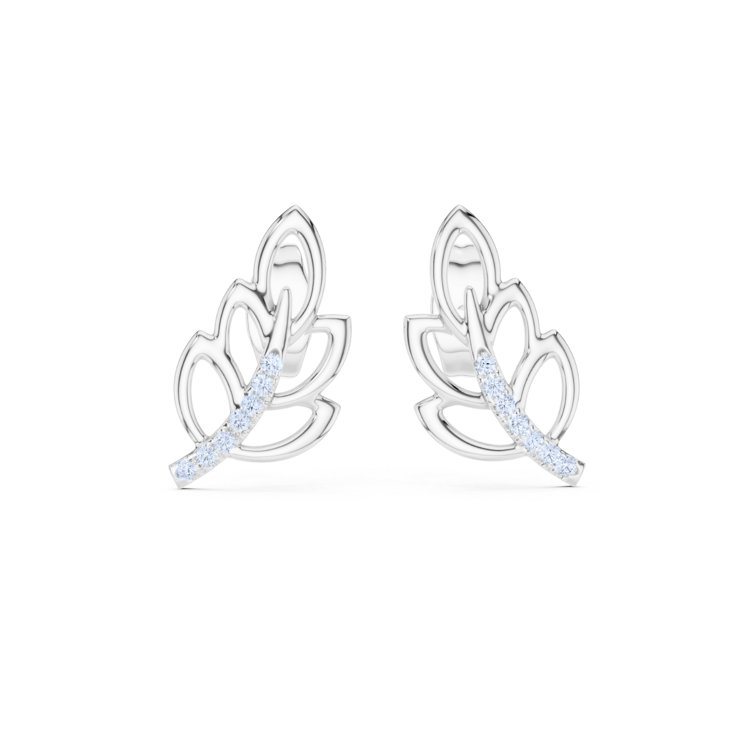 Elegant Leaf Diamond Earrings