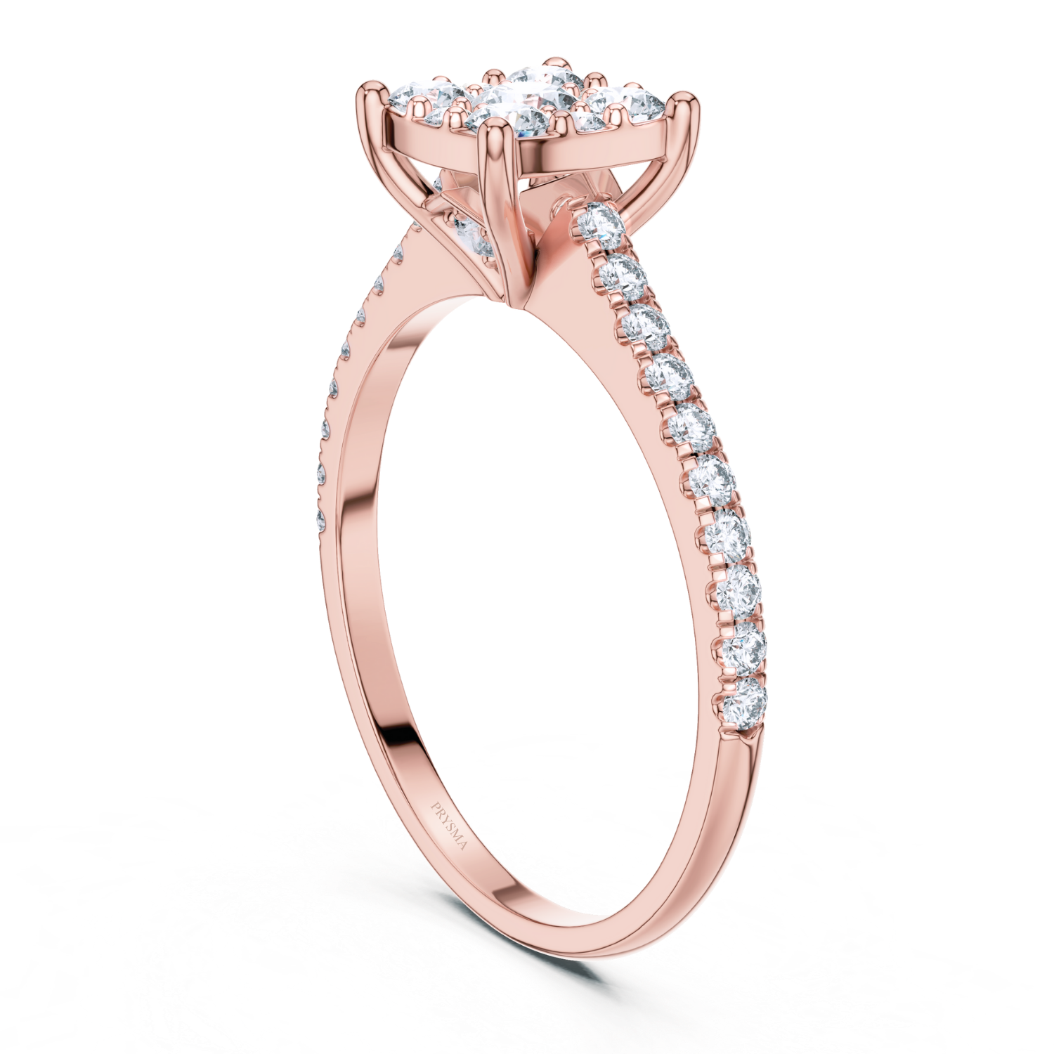 Celeste Cluster Princess Lab Diamond Ring