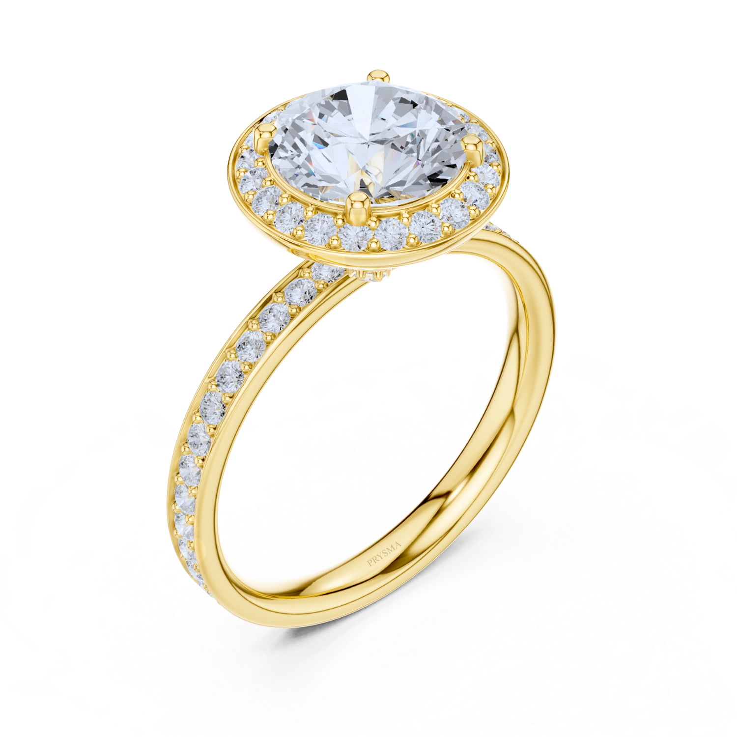 Pave Halo Diamond Ring