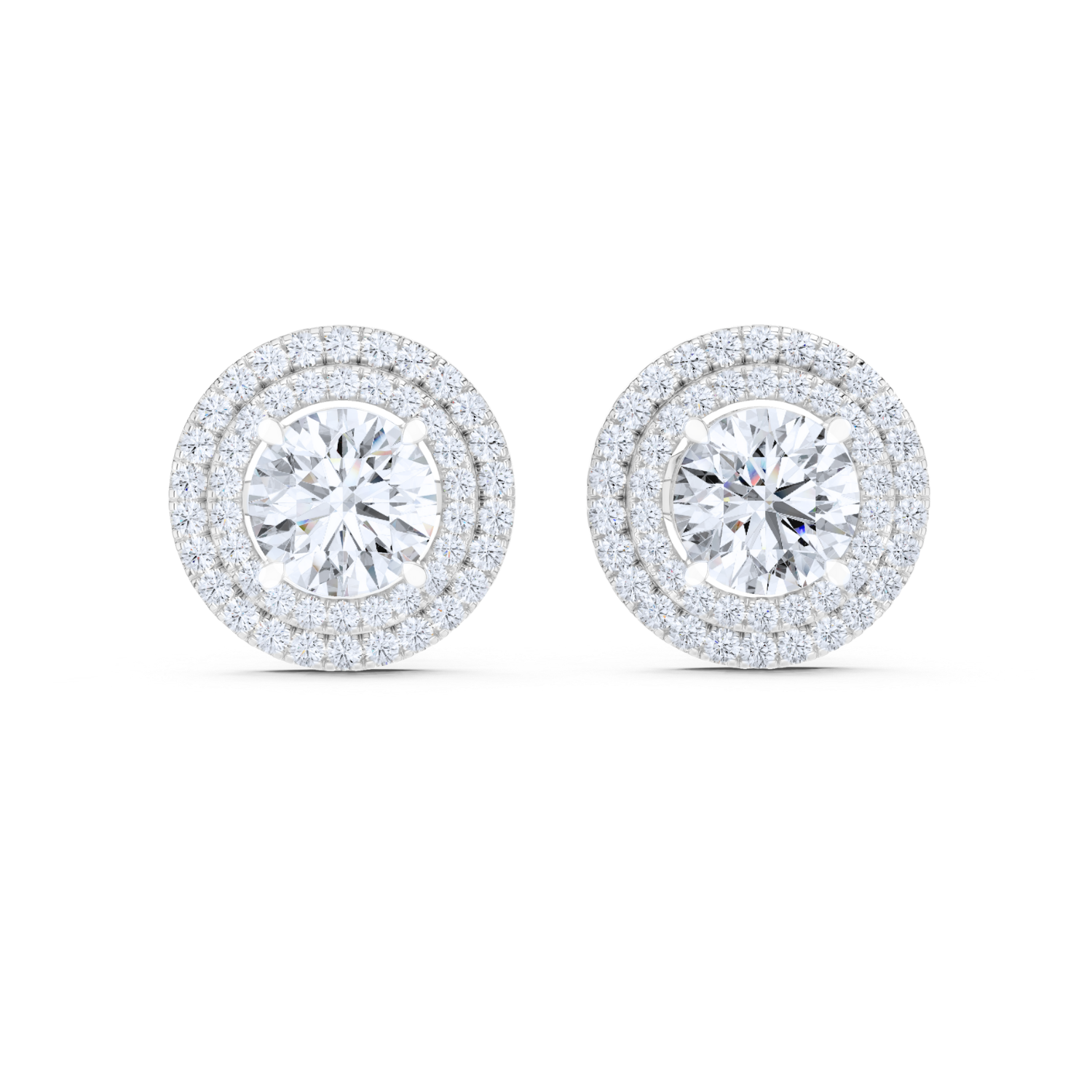 Eternal Brilliance Double Halo Diamond Studs