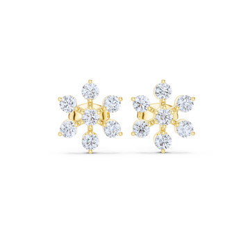 Radiant Snowflake Diamond Stud Earrings