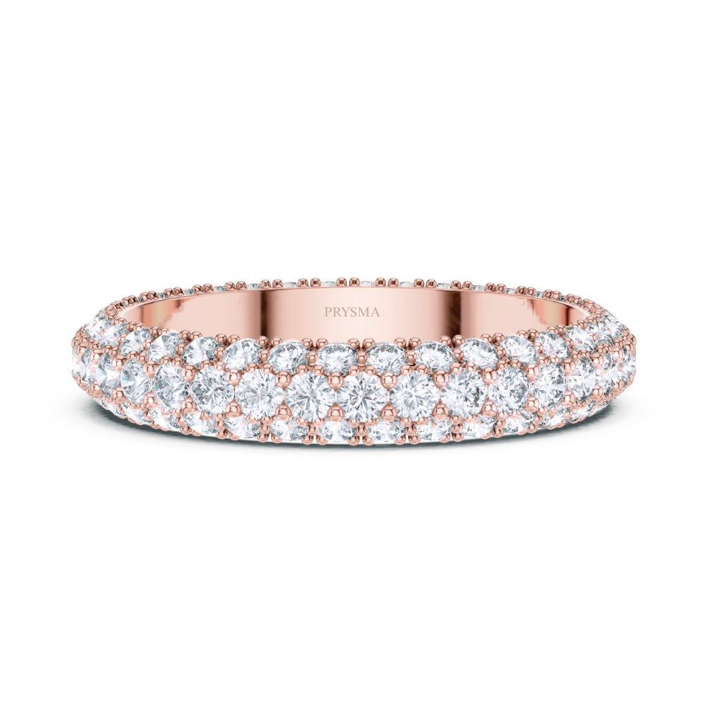 Triple Row Pavé Diamond Ring
