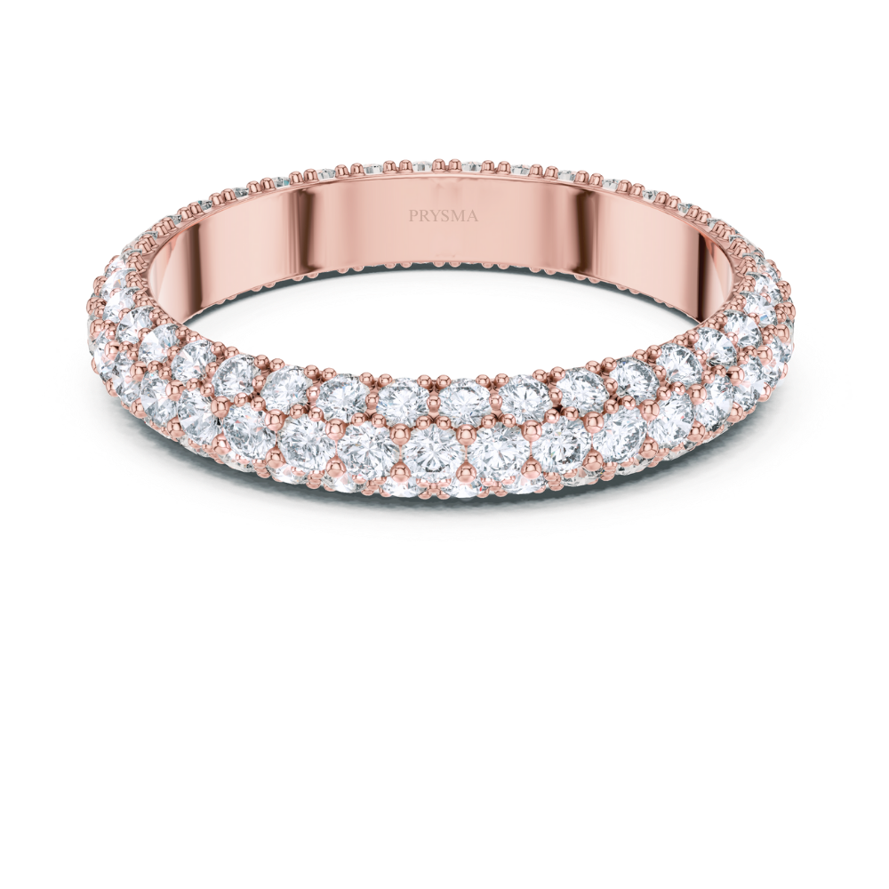 Triple Row Pavé Diamond Ring