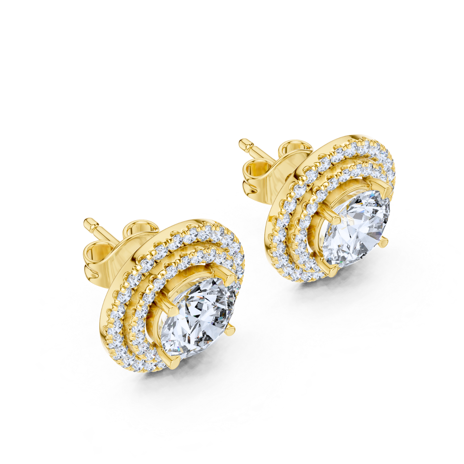 Eternal Brilliance Double Halo Diamond Studs