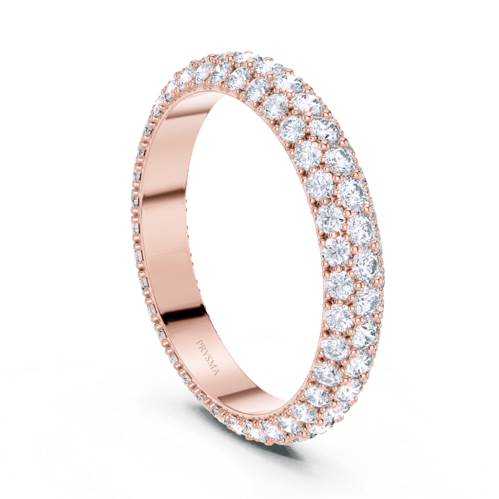 Triple Row Pavé Diamond Ring