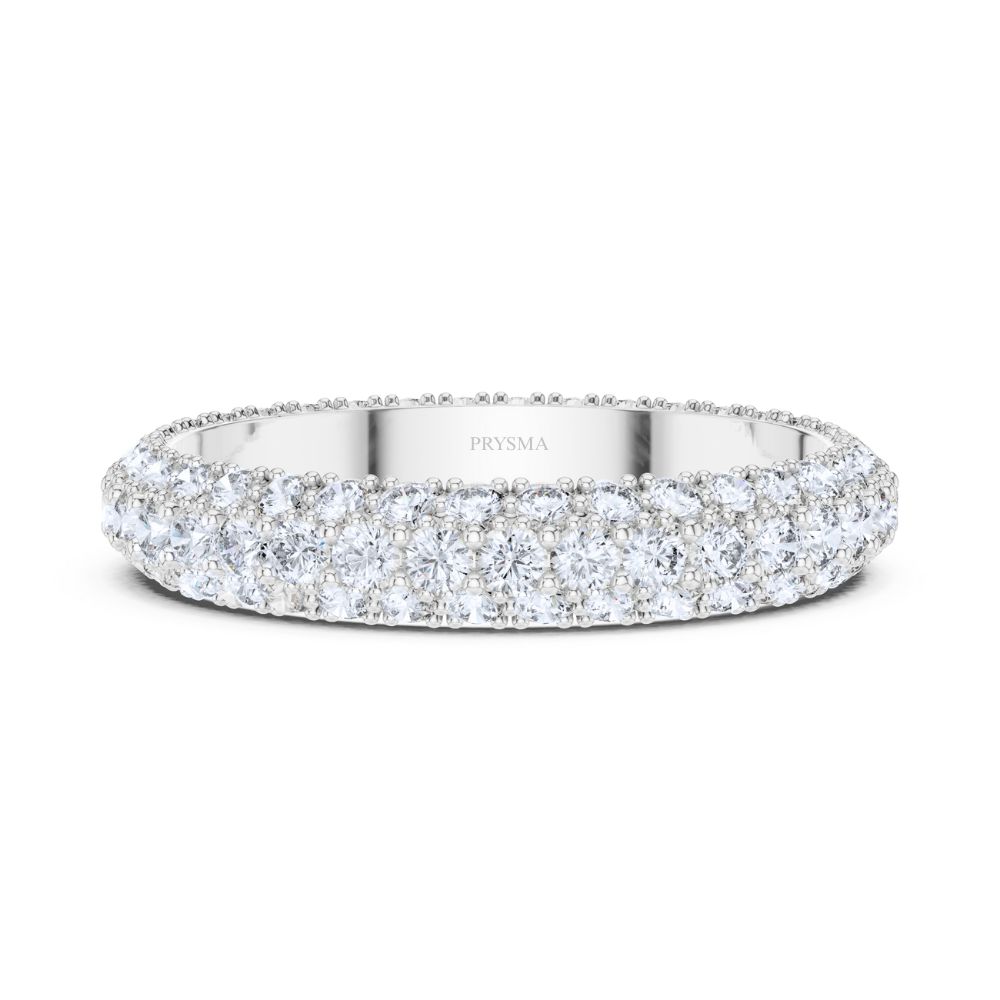 Triple Row Pavé Diamond Ring