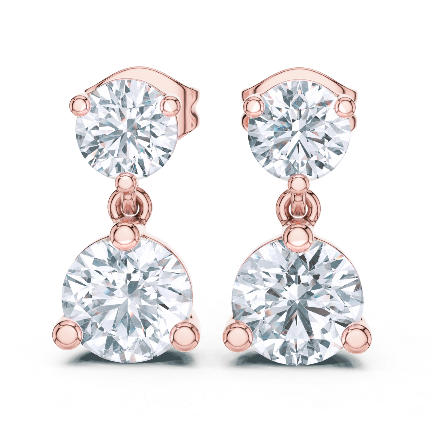 Timeless Elegance Two-Stone Drop Earrings