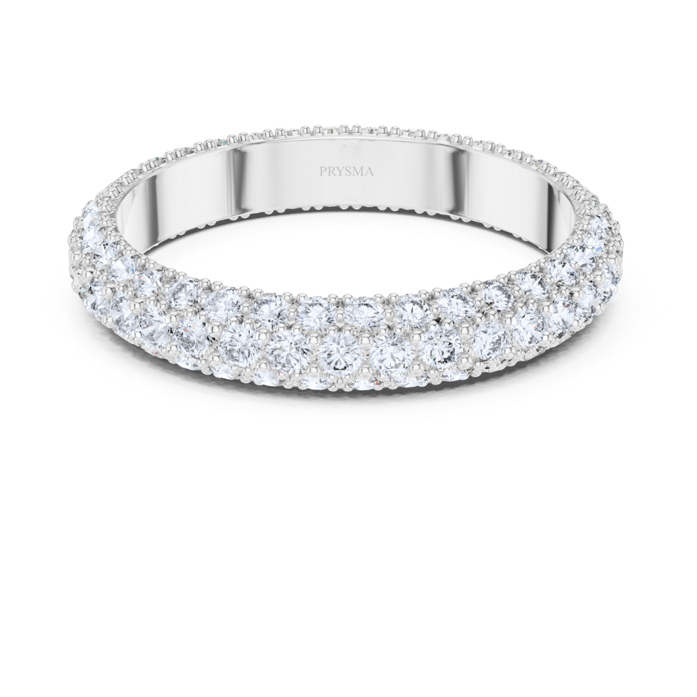Triple Row Pavé Diamond Ring