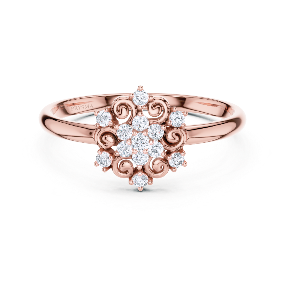 Regal Blossom Swirl Diamond Ring