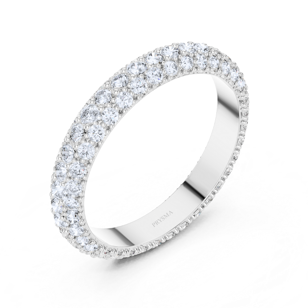 Triple Row Pavé Diamond Ring