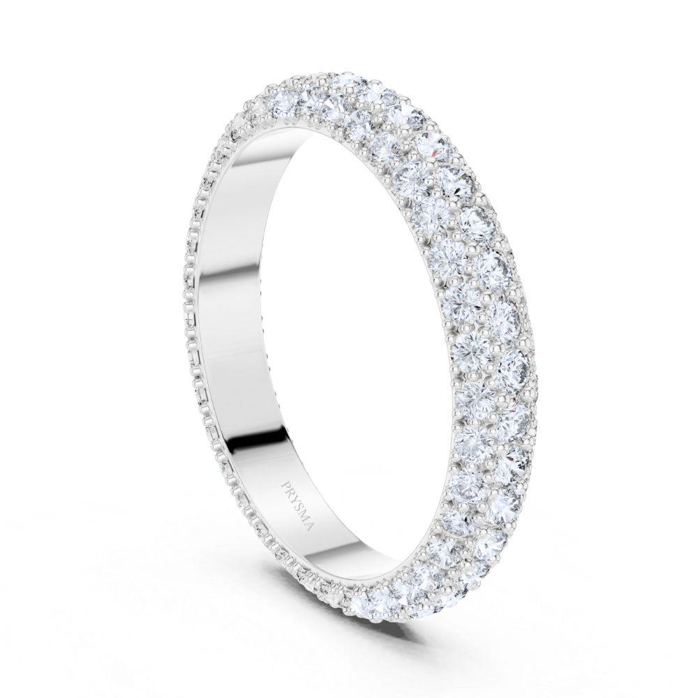 Triple Row Pavé Diamond Ring