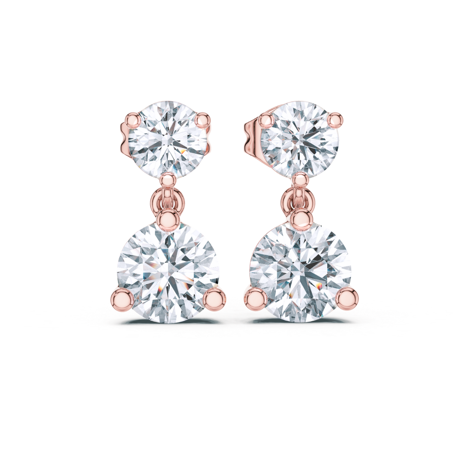 Timeless Elegance Two-Stone Drop Earrings