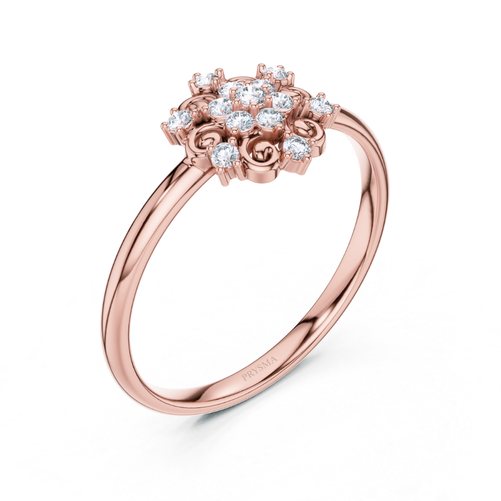Regal Blossom Swirl Diamond Ring