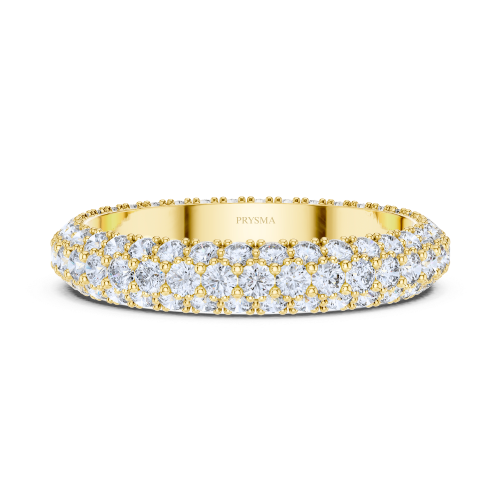 Triple Row Pavé Diamond Ring