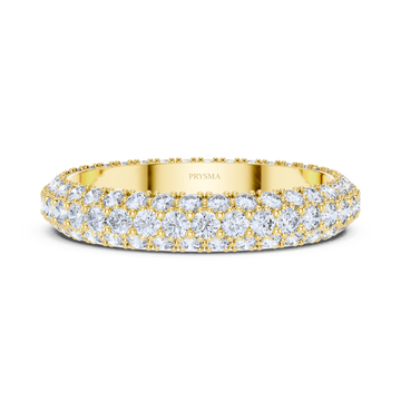 Triple Row Pavé Diamond Ring