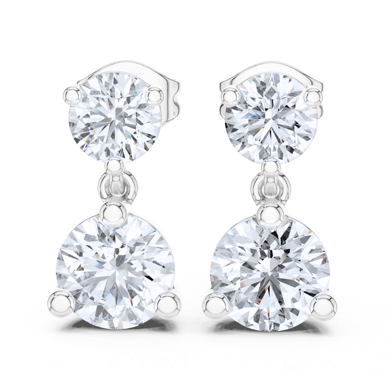 Timeless Elegance Two-Stone Drop Earrings