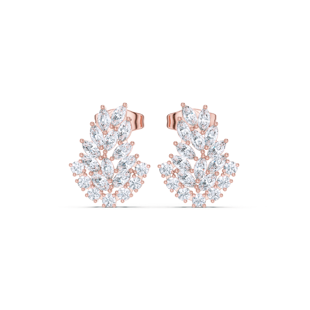 Radiant Vine Diamond Cluster Earrings