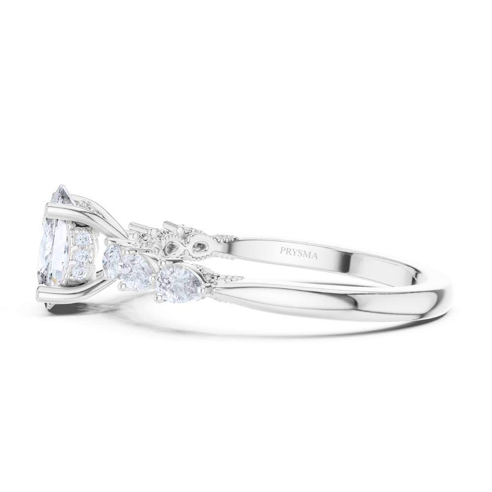 Radiant Harmony Cushion Diamond Ring
