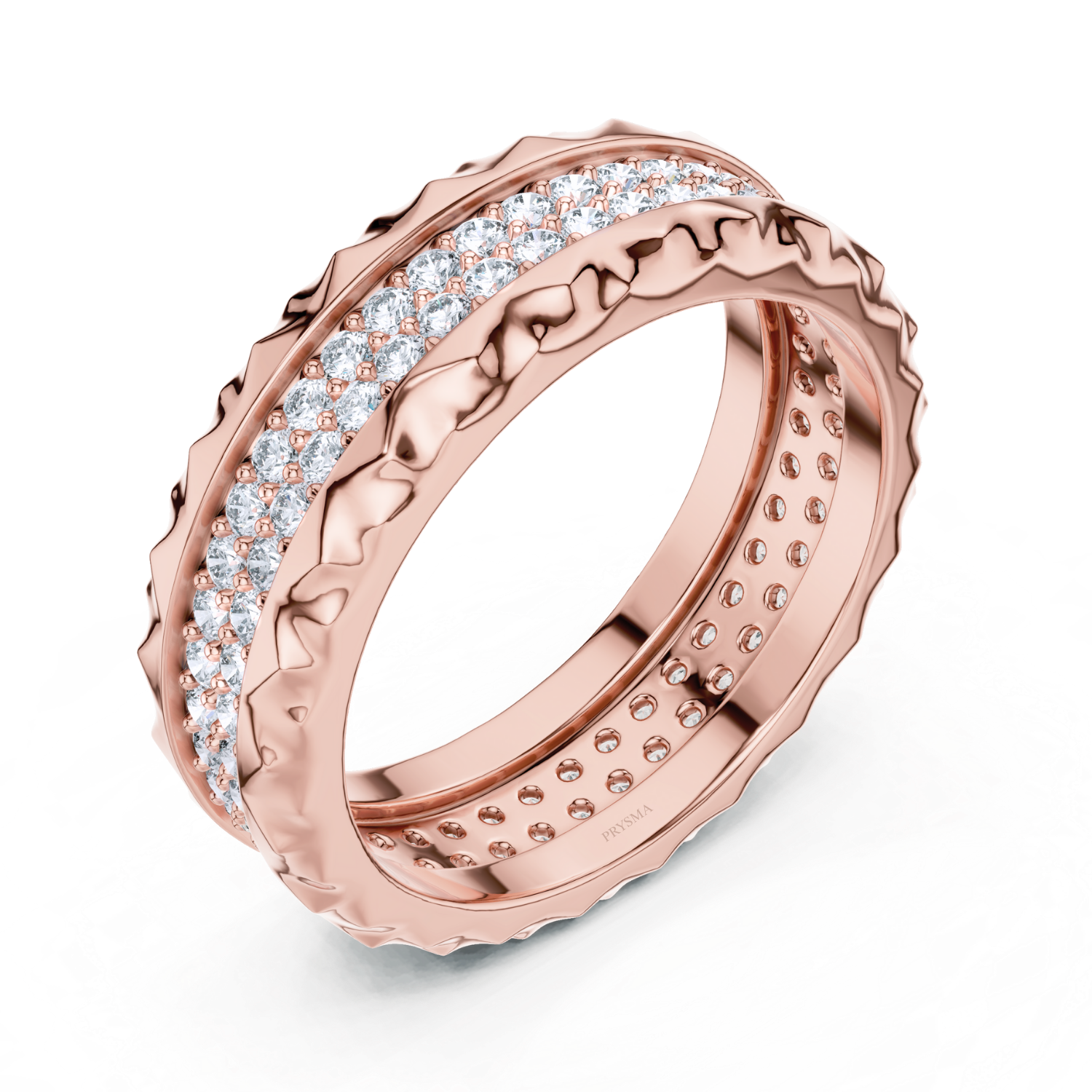 Luxury Diamond Pave Band With Textured Edge