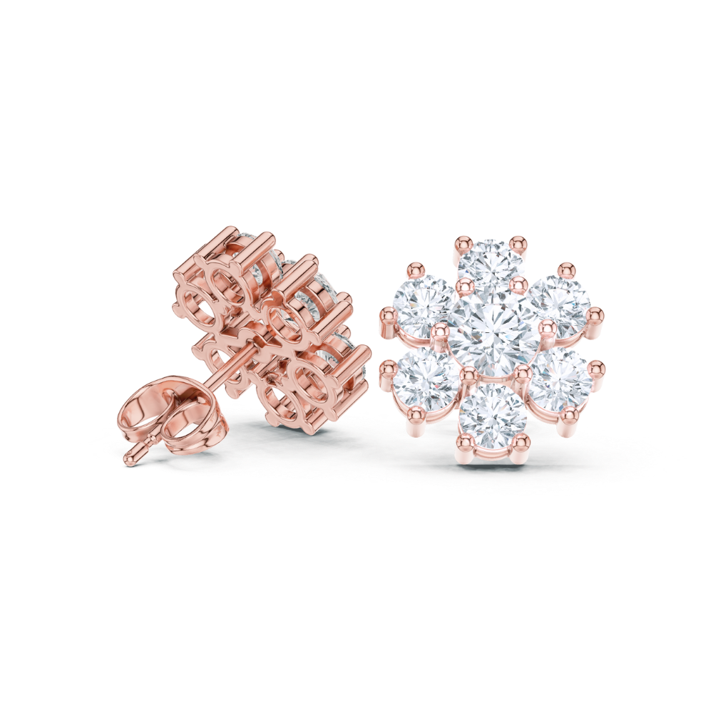 Celeste Cluster Diamond Flower Studs