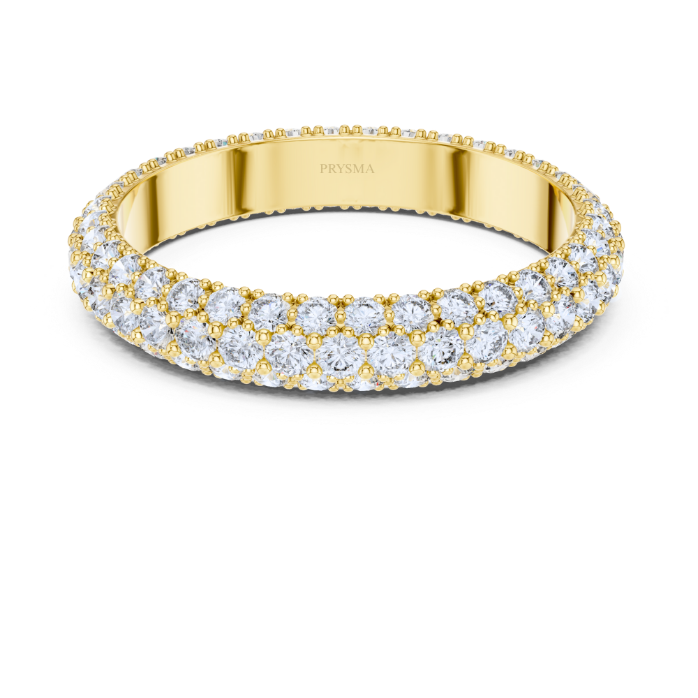 Triple Row Pavé Diamond Ring