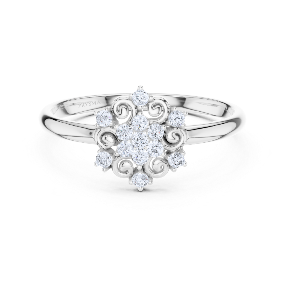 Regal Blossom Swirl Diamond Ring