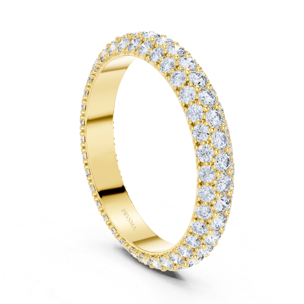 Triple Row Pavé Diamond Ring