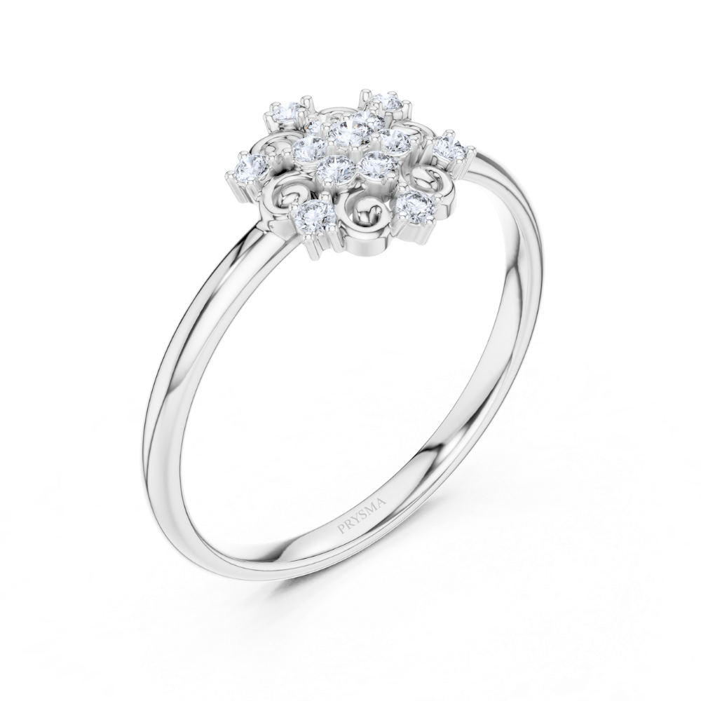 Regal Blossom Swirl Diamond Ring