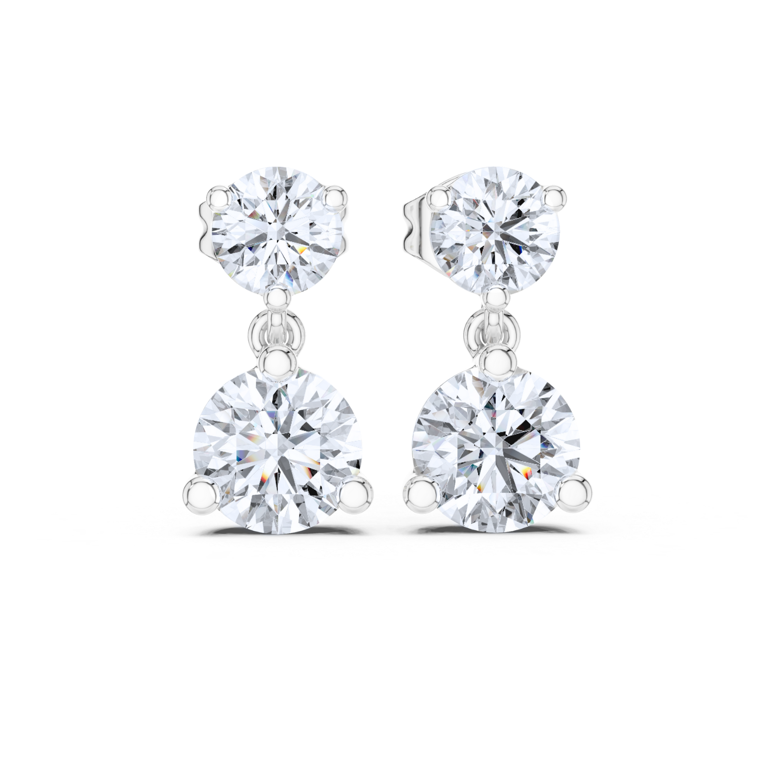 Timeless Elegance Two-Stone Drop Earrings
