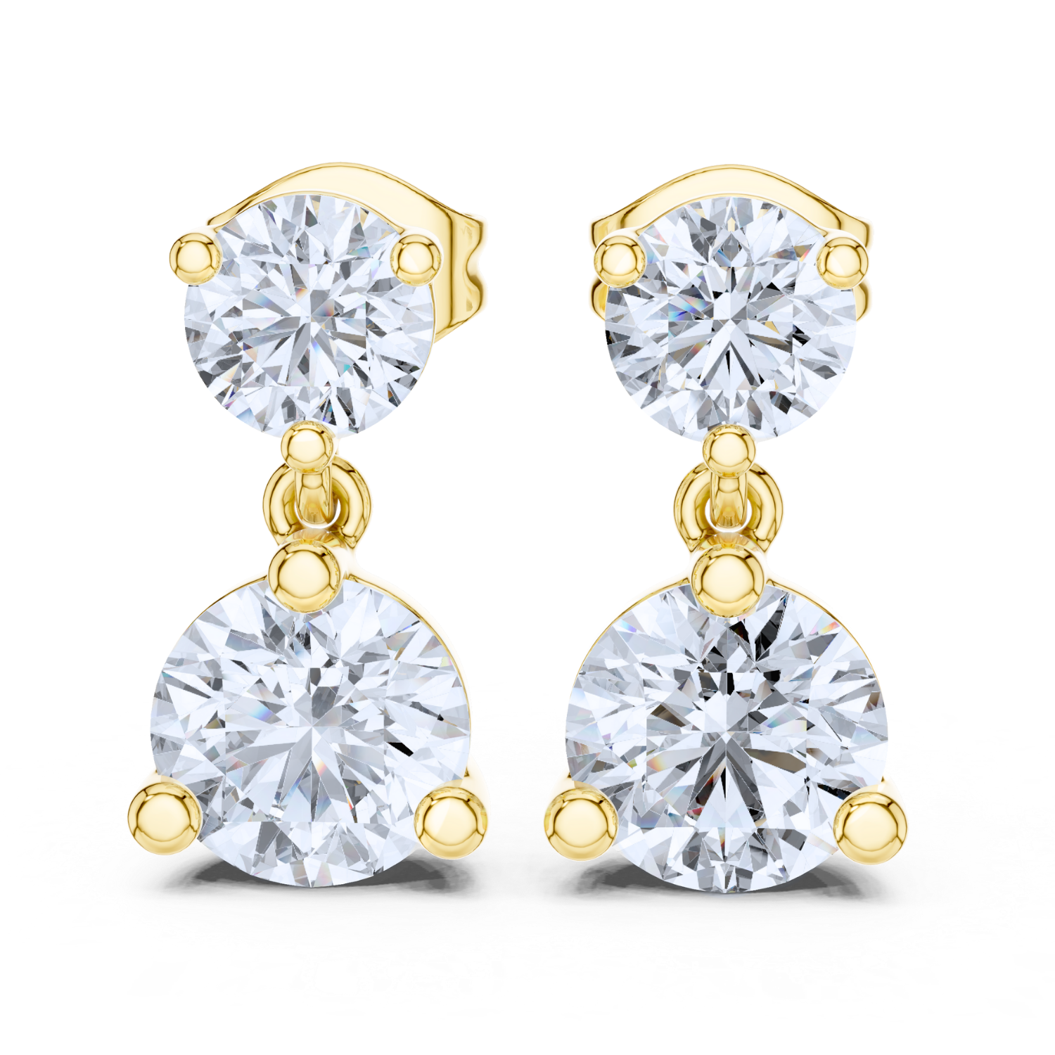 Timeless Elegance Two-Stone Drop Earrings