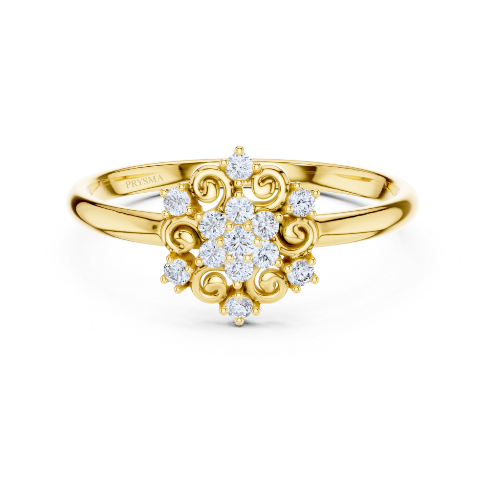 Regal Blossom Swirl Diamond Ring