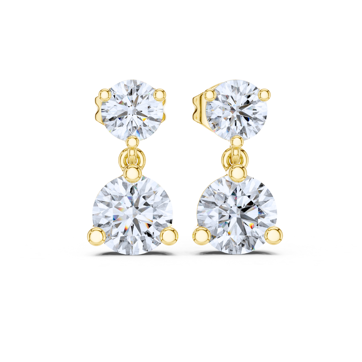 Timeless Elegance Two-Stone Drop Earrings