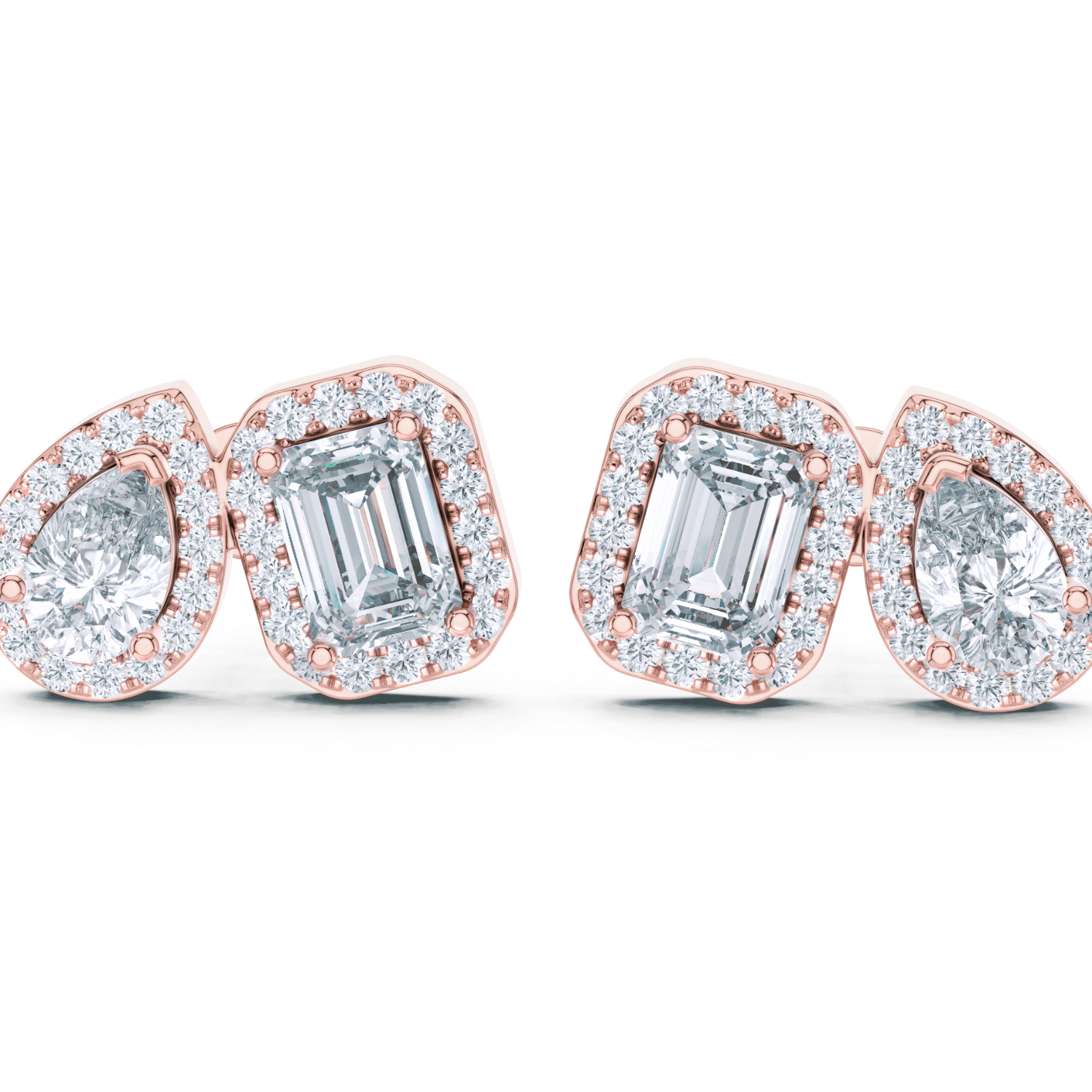 Duo Brilliance Halo Stud Earrings
