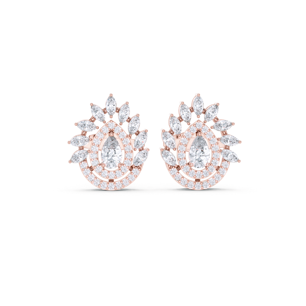 Radiant Aura Teardrop Diamond Earrings