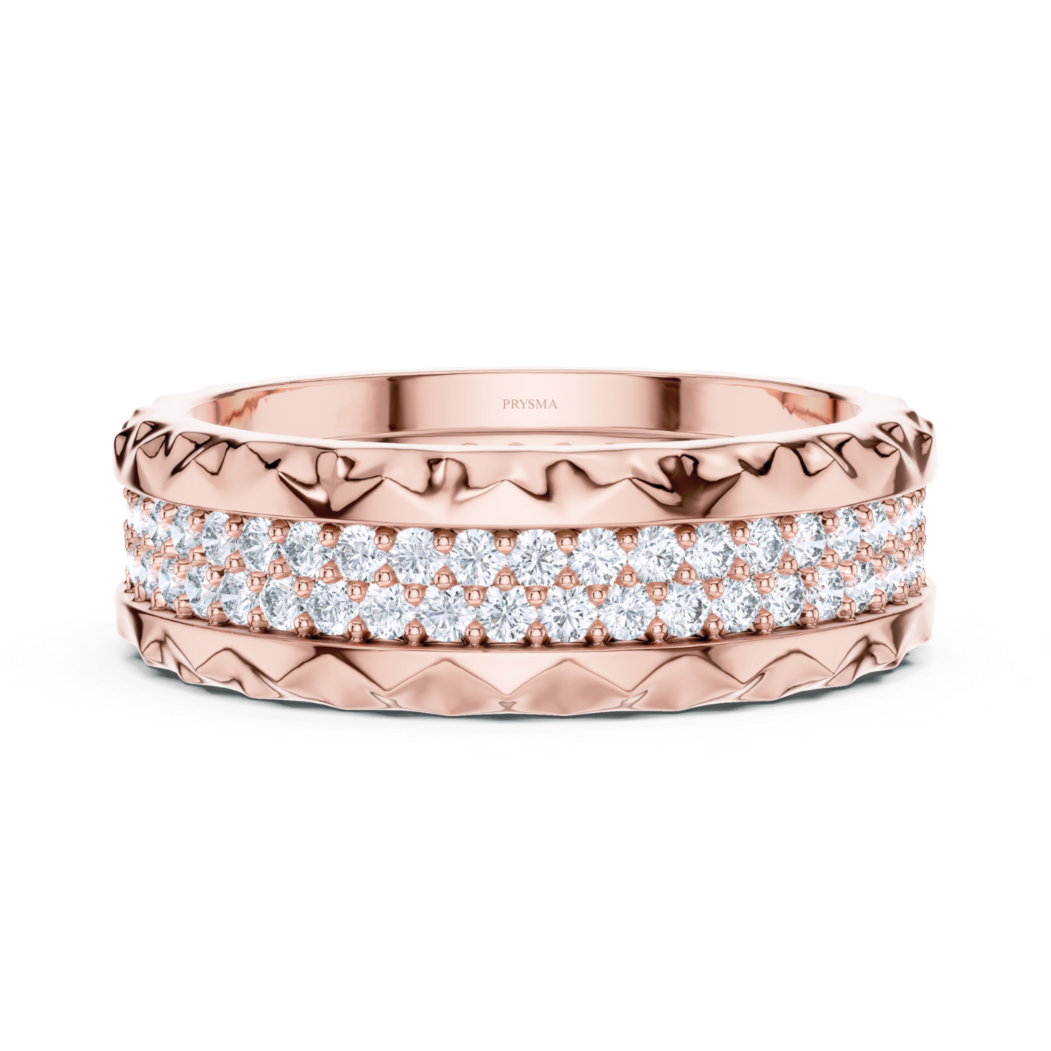 Luxury Diamond Pave Band With Textured Edge
