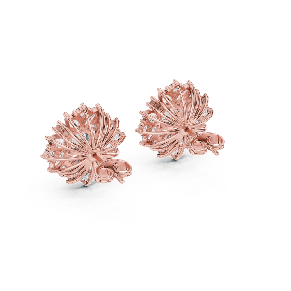 Radiant Bloom Diamond Cluster Earrings