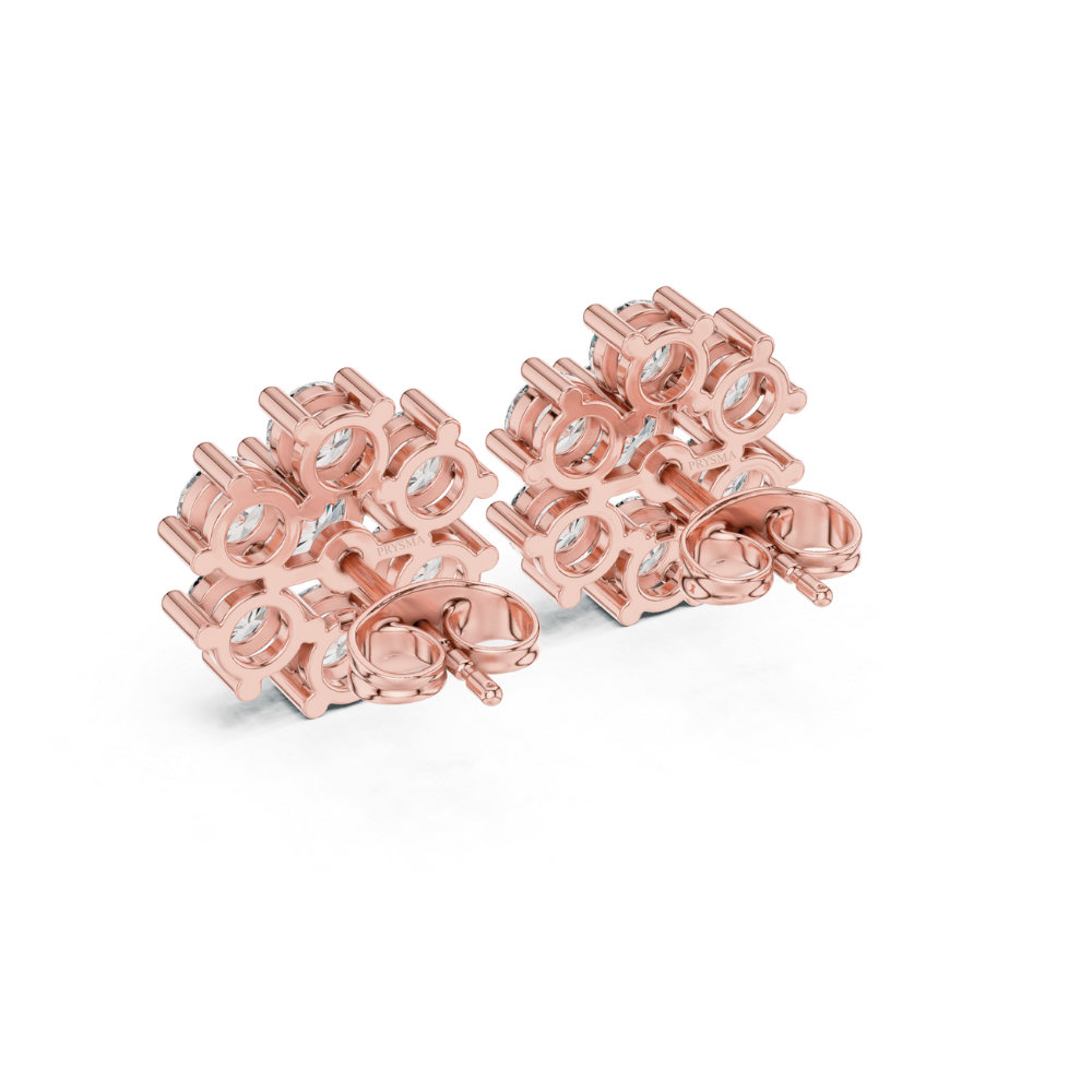 Celeste Cluster Diamond Flower Studs