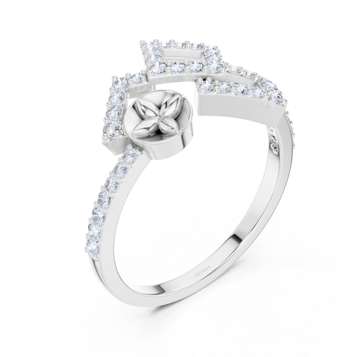 Modern Geometric Diamond Ring