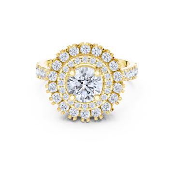 Radiant Double Halo Round-Cut Ring