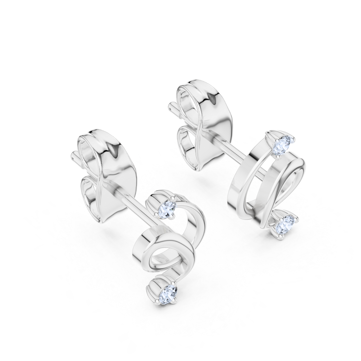 Elegant Swirl Diamond Earrings