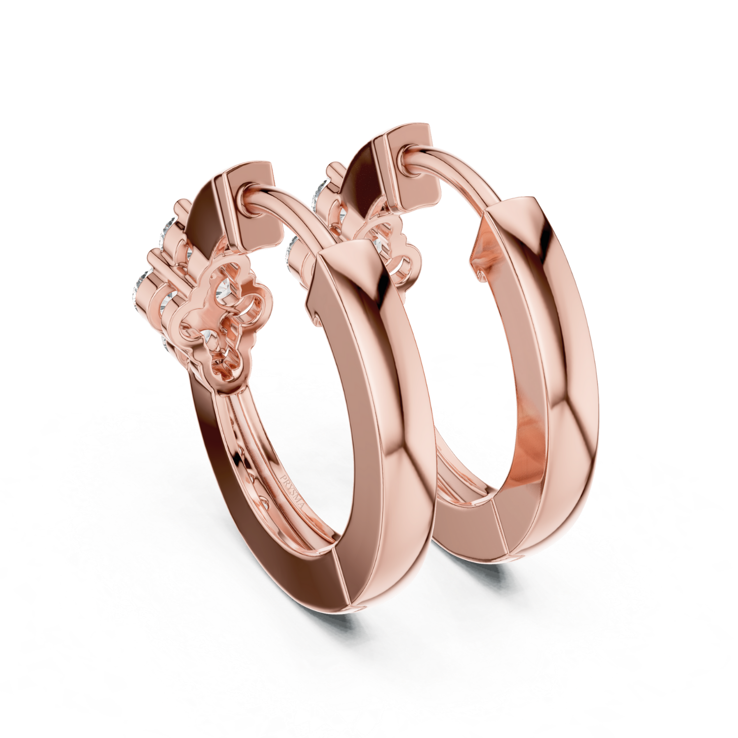 Diamond Cluster Hoop Earrings